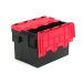 Black and Red Attached Lid Container 21 Litres