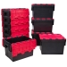 Black and Red Attached Lid Container 21 Litres