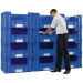 12 x Large Euro Plastic Containers with Open Sides to Create 600mm Deep Pick Wall