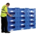 12 x Large Euro Plastic Containers with Open Sides to Create 600mm Deep Pick Wall