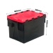 Black and Red Attached Lid Container 21 Litres