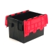 Black and Red Attached Lid Container 21 Litres