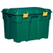 Plastic Storage Trunk with Lid - Green with Yellow Hinges