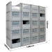 Large Grey Container Pick Wall - 320mm High Containers