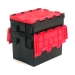 Black and Red Attached Lid Container 21 Litres