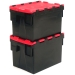 Black and Red Attached Lid Container 21 Litres