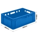 Blue 600 x 400 x 200mm Plastic Meat Crate