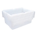 Clear (Transparent) Plastic Crates 55 Litre with Hinged Attached Lids