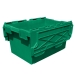 Large Plastic Blue, Red, Green 80 Litre Storage Box Crates with Hinged Lids