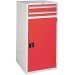 Euroslide cabinet with 2 drawers and 1 cupboard in red