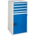 Euroslide cabinet with 4 drawers and 1 cupboard in blue