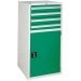 Euroslide cabinet with 4 drawers and 1 cupboard in green