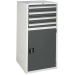 Euroslide cabinet with 4 drawers and 1 cupboard in grey