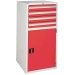 Euroslide cabinet with 4 drawers and 1 cupboard in red