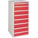 Euroslide cabinet with 8 drawers in red