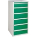 Euroslide cabinet with 6 drawers in green