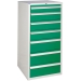 Euroslide cabinet with 7 drawers in green