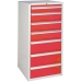 Euroslide cabinet with 7 drawers in red