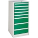 Euroslide cabinet with 8 drawers in green