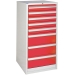 Euroslide cabinet with 8 drawers in red