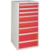 Euroslide cabinet with 8 drawers in red