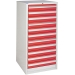 Euroslide cabinet with 11 drawers in red