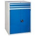 Euroslide cabinet with 2 drawers and 1 cupboard in blue