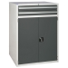 Euroslide cabinet with 2 drawers and 1 cupboard in grey