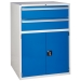 Euroslide cabinet with 2 drawers and 1 cupboard in blue