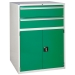 Euroslide cabinet with 2 drawers and 1 cupboard in green