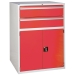 Euroslide cabinet with 2 drawers and 1 cupboard in red