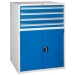 Euroslide cabinet with 4 drawers and 1 cupboard in blue