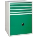 Euroslide cabinet with 4 drawers and 1 cupboard in green