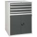 Euroslide cabinet with 4 drawers and 1 cupboard in grey