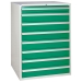 Euroslide cabinet with 8 drawers in green