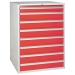 Euroslide cabinet with 8 drawers in red