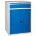 Euroslide cabinet with 1 drawer and 1 cupboard in blue