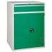 Euroslide cabinet with 1 drawer and 1 cupboard in green