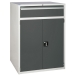 Euroslide cabinet with 1 drawer and 1 cupboard in grey