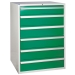 Euroslide cabinet with 6 drawers in green