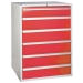 Euroslide cabinet with 6 drawers in red