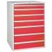 Euroslide cabinet with 7 drawers in red