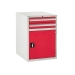 Euroslide cabinet with 2 drawers and 1 cupboard in red