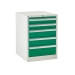 Euroslide cabinet with 5 drawers in green