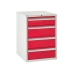 Euroslide cabinet with 4 drawers in red