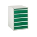 Euroslide cabinet with 5 drawers in green