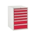 Euroslide cabinet with 6 drawers in red