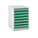 Euroslide cabinet with 7 drawers in green