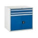 Euroslide cabinet with 2 drawers and 1 cupboard in blue