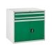 Euroslide cabinet with 2 drawers and 1 cupboard in green